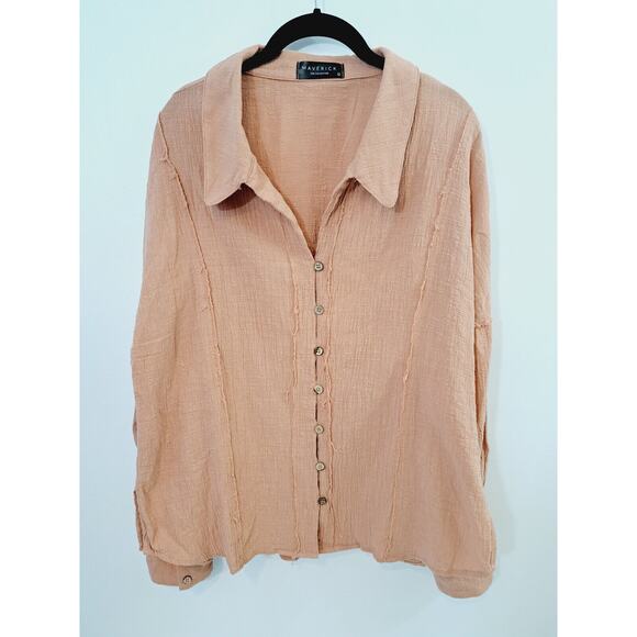 Maverick The Collection Women's Pink Peack 100% Cotton Top Small - Picture 1 of 5